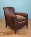 compact French leather club chair - SOLD